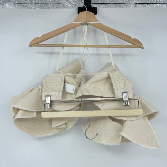 Jacquemus | La Brassiere Artichaut Ruffled Bralette in Off White Crop Top 34 XS - Picture 5 of 16